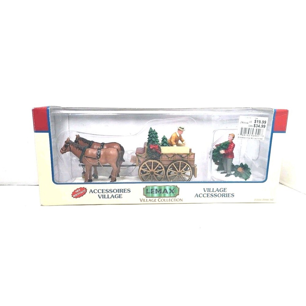 Lemax Christmas Tree Wagon 2 Piece Set Christmas Village Collectible Accessory